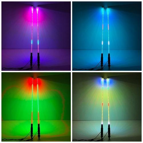 RGB chasing led whip light for utv, rzr, atv, trucks (2 packs)