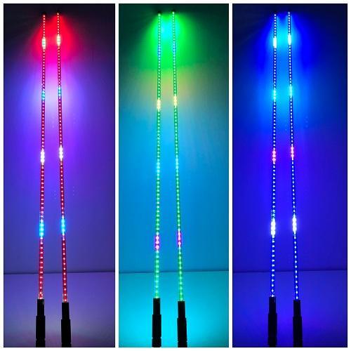 RGB chasing led whip light for utv, rzr, atv, trucks (2 packs)